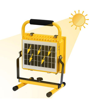 Lampada Faro Lavoro Portatile Con Pannello Solare 50w 504lm Luce Emergenza Sos         