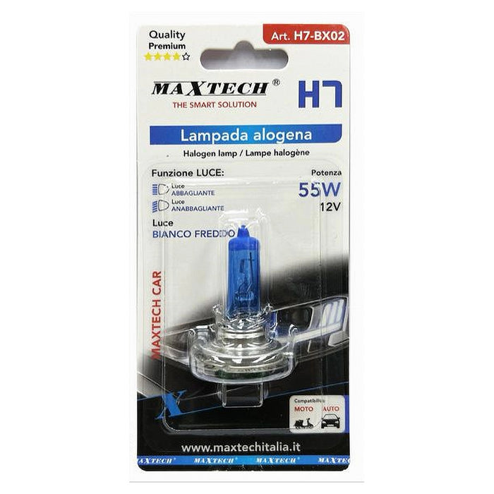 Lampada H7 Per Moto Auto Lampadina Alogena 55 W 12 V Luce Bianco Freddo H7-bx02         