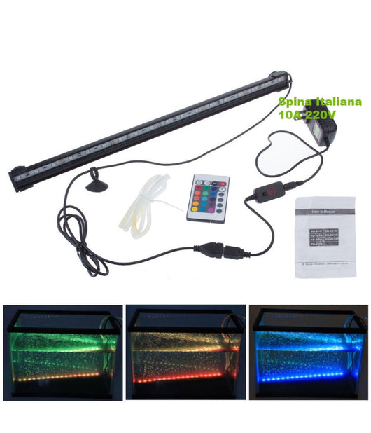 Lampada Immersione Led Per Acquario Tubo Led T4 Dee Luce Pesci Bianca Rgb Blu  -rgb   30 Cm   -