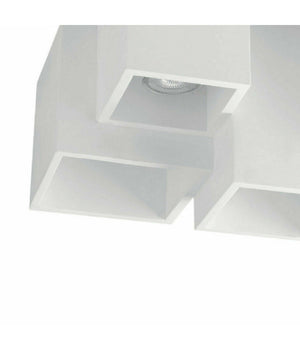 Lampada In Gesso A 5 Cubi Da Soffitto Lampadario Supporto Faretti Gu10 Gs-c06-5         