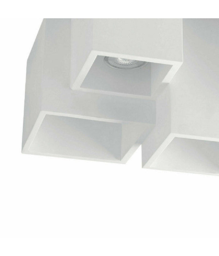 Lampada In Gesso A 5 Cubi Da Soffitto Lampadario Supporto Faretti Gu10 Gs-c06-5         