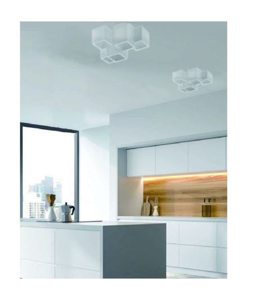 Lampada In Gesso A 5 Cubi Da Soffitto Lampadario Supporto Faretti Gu10 Gs-c06-5         