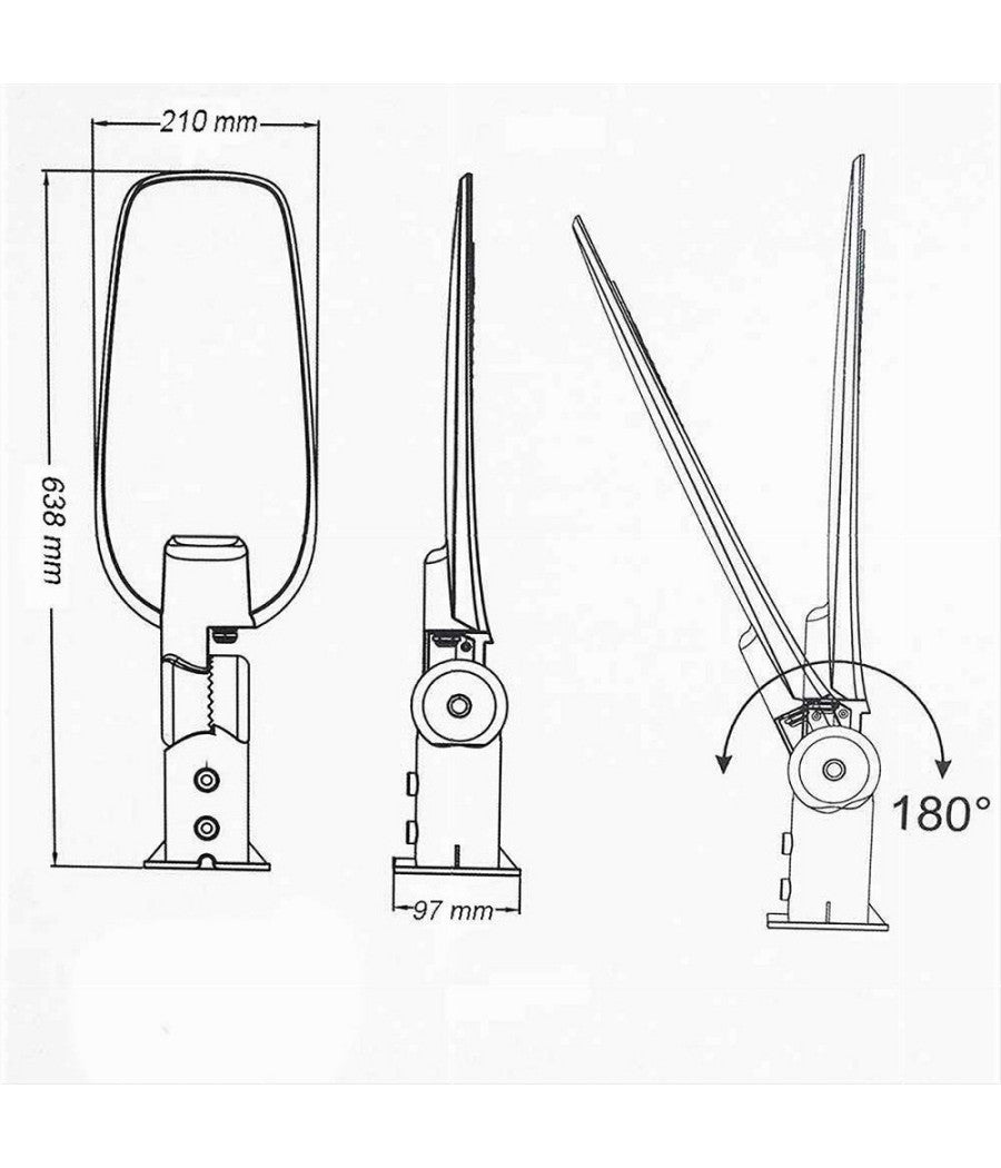 Lampada Inclinabile Led Lampione Stradale Faro Esterno 150watt Luce 6500k Lp-150         