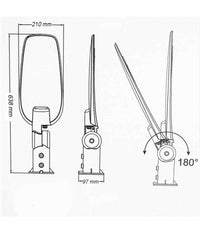 Lampada Inclinabile Led Lampione Stradale Faro Esterno 150watt Luce 6500k Lp-150         