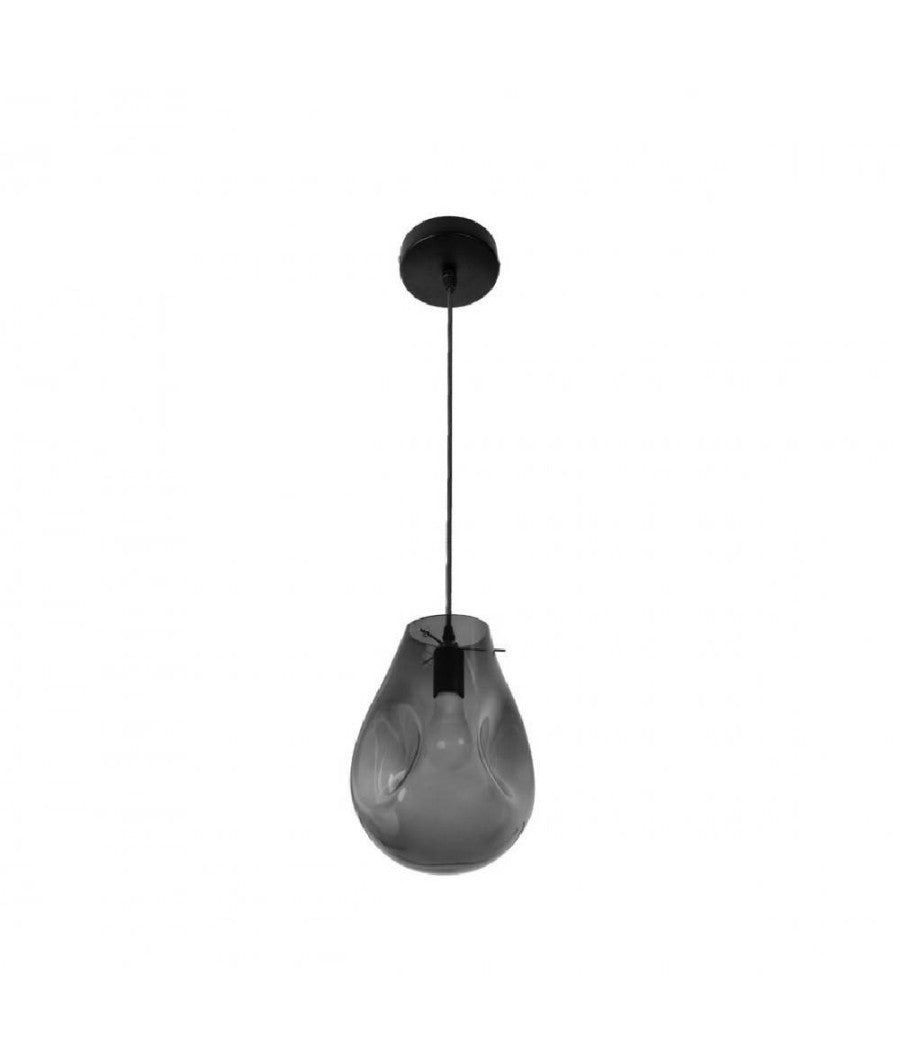 Lampada Lampadario Sospensione E27 Drop In Vetro Argento Grigio Scuro Ip20 Lp  Argento       