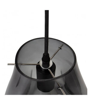 Lampada Lampadario Sospensione E27 Drop In Vetro Argento Grigio Scuro Ip20 Lp         