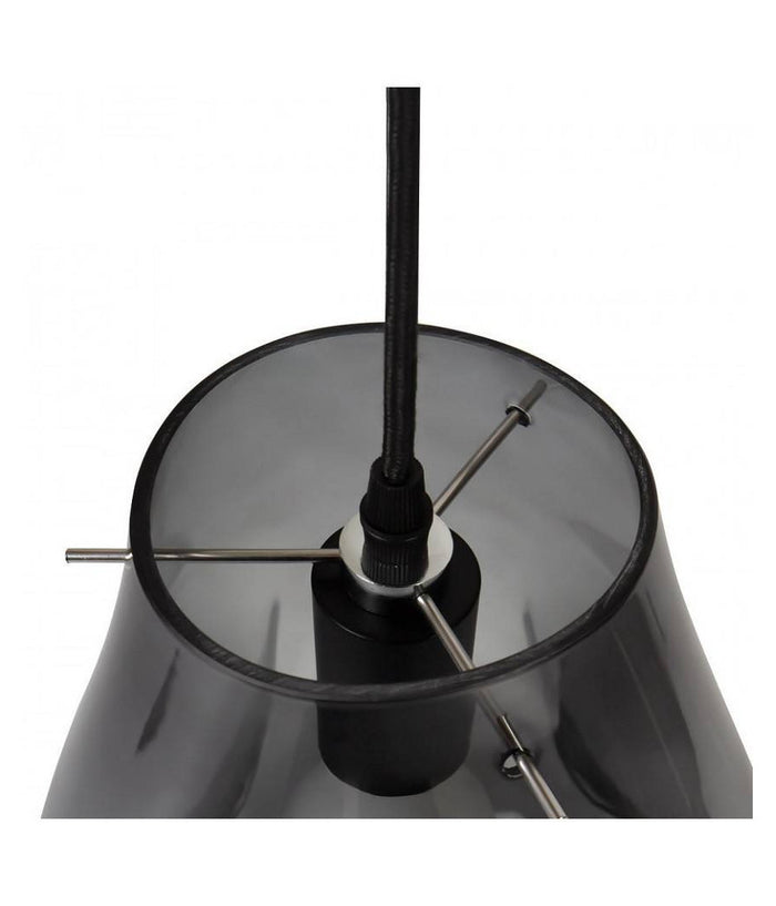 Lampada Lampadario Sospensione E27 Drop In Vetro Argento Grigio Scuro Ip20 Lp         