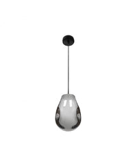 Lampada Lampadario Sospensione E27 Drop In Vetro Argento Grigio Scuro Ip20 Lp  Grigio Scuro       