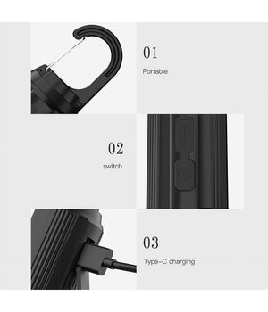 Lampada Lampadina Led Bulbo Ricaricabile 3 W Usb Gancio Campeggio Tenda Camper         