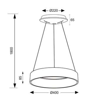 Lampada Led 30 W Cct Pendente Cerchio Lampadario Moderno Luce Diffusa 230v 40 Cm         
