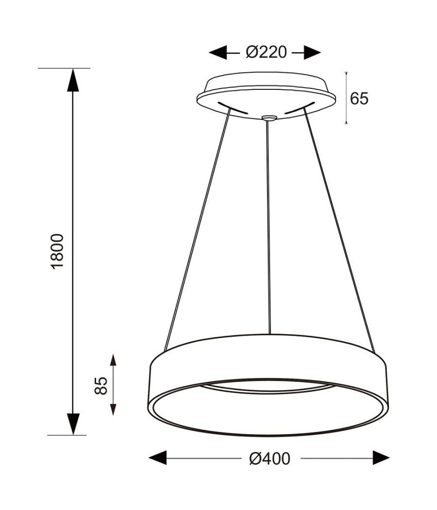 Lampada Led 30 W Cct Pendente Cerchio Lampadario Moderno Luce Diffusa 230v 40 Cm         