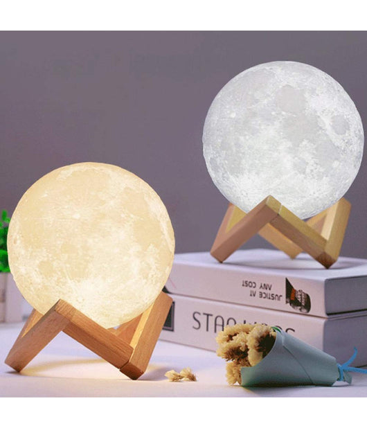 Lampada Led 3d A Forma Di Luna Usb Luna Luce Regolabile Notturna Ricaricabile         