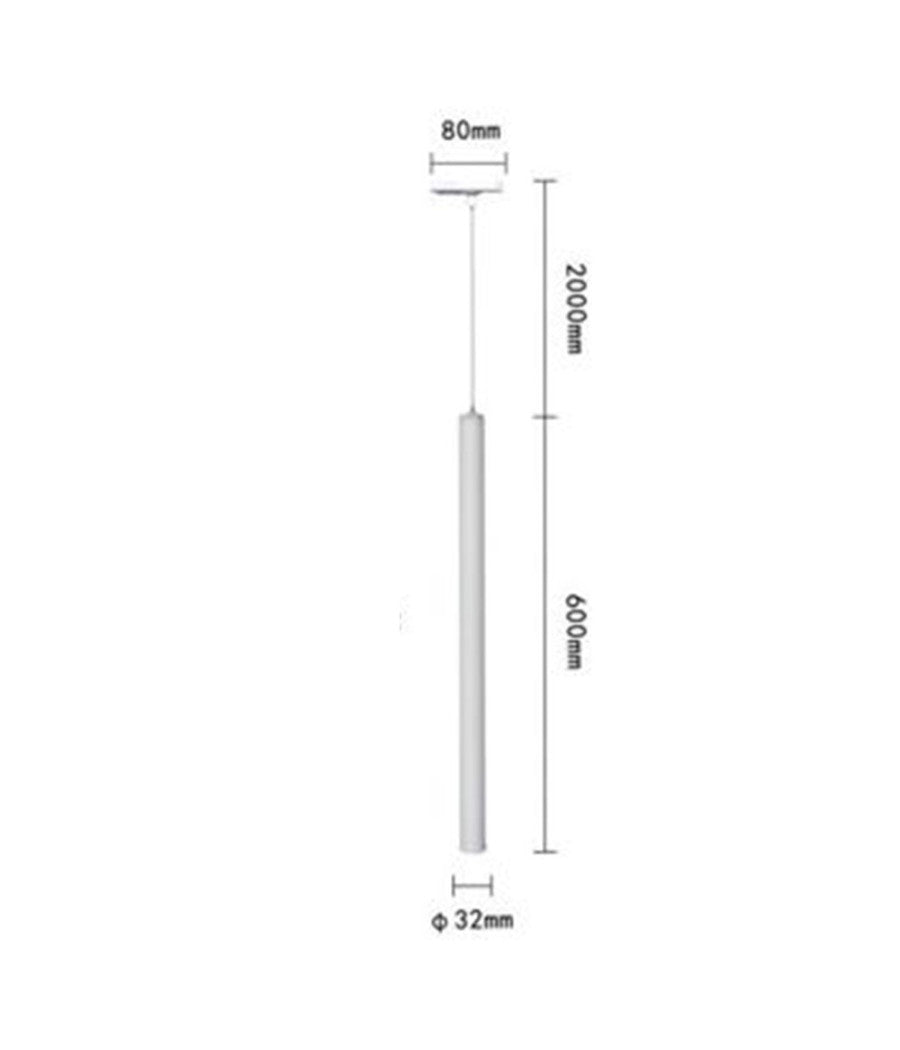 Lampada Led A Sospensione 3w Cilindro Per Binario Track Monofase Proiettore Lp-79  Bianco       