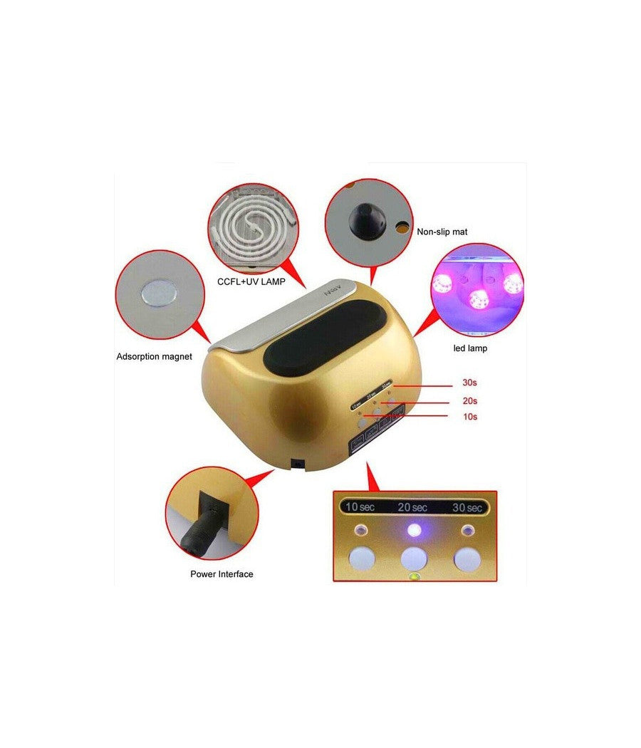 Lampada Led Ccfl Led Uv 48w Ricostruzione Unghie Nail Art Timer 48w Fornetto         