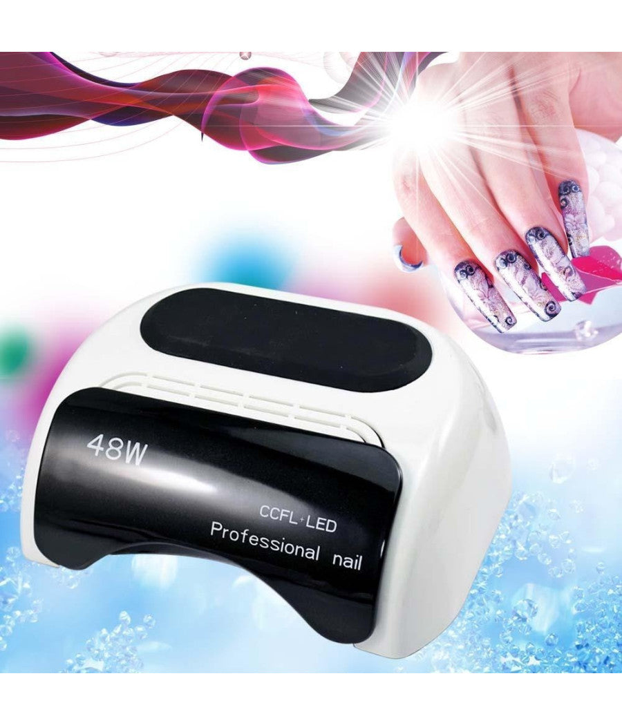 Lampada Led Ccfl Led Uv 48w Ricostruzione Unghie Nail Art Timer 48w Fornetto         