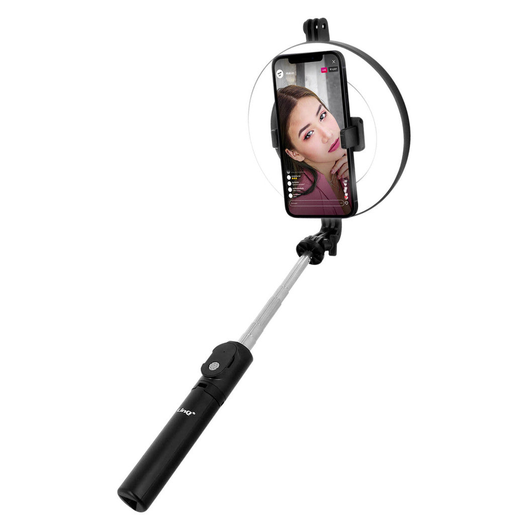 Trade Shop - Lampada Led Da 6 Pollici + Stick Con Supporto Telefono Cellulare Bluetooth 4.0 -