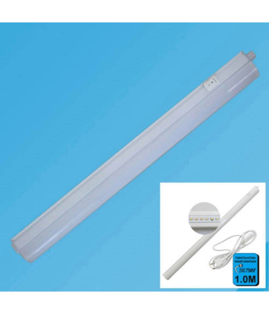 Lampada Led Da Muro Con Interruttore 7 Watt 80 Smd 3300k Luce Calda Tubo 1 Metro         