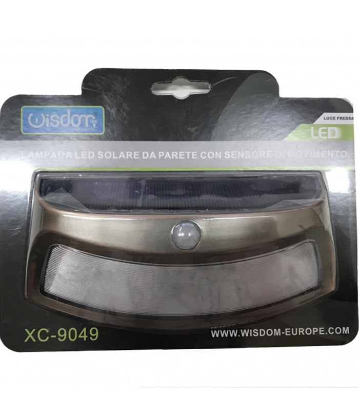 Lampada Led Da Parete A Energia Solare Con Sensore Movimento Applique Da Esterno         