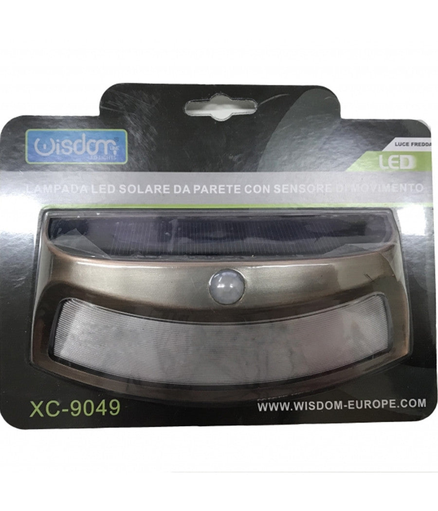 Lampada Led Da Parete A Energia Solare Con Sensore Movimento Applique Da Esterno         