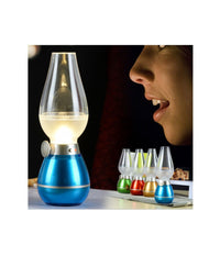 Trade Shop - Lampada Led Effetto Fiamma Lantern Accensione A Soffio Dimmerabile Ricaricabile -