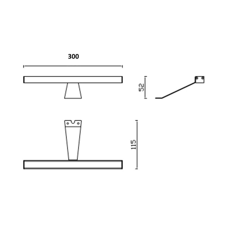 Lampada LED Kyra per bagno 300 mm nera