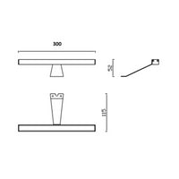 Lampada LED Kyra per bagno 300 mm nera