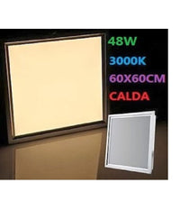 Lampada Led Pannello Quadrato 48w Incasso 220v Freddo Bianco Calda 60x60cm         