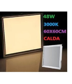 Lampada Led Pannello Quadrato 48w Incasso 220v Freddo Bianco Calda 60x60cm  -bianco Caldo      -
