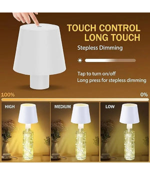 Lampada Led Per Bottiglia Tappo Tavolo Touch Dimmerabile 3 Tonalità  Ricaricabile         