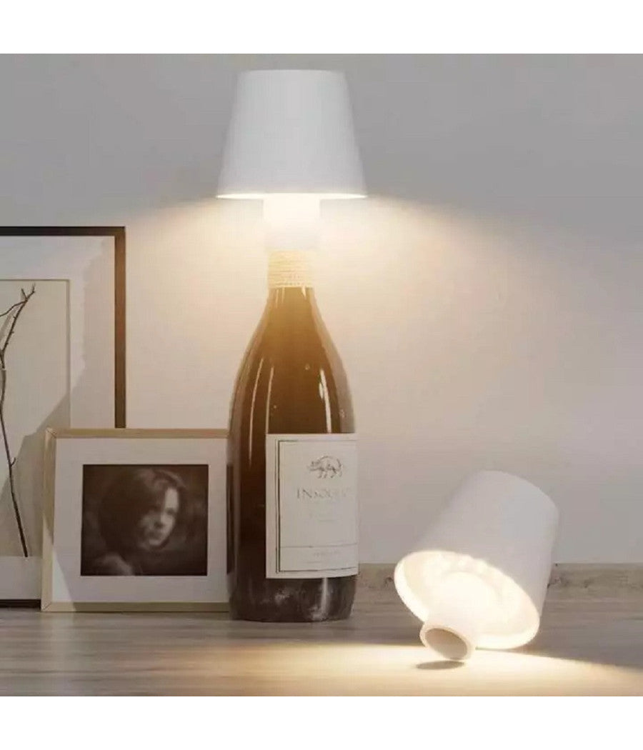 Lampada Led Per Bottiglia Tappo Tavolo Touch Dimmerabile 3 Tonalità  Ricaricabile         