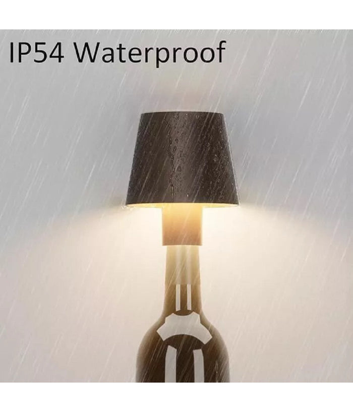 Lampada Led Per Bottiglia Tappo Tavolo Touch Dimmerabile 3 Tonalità  Ricaricabile  Nero       