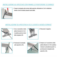 Lampada LED per specchio 74 cm luce naturale e doppia installazione