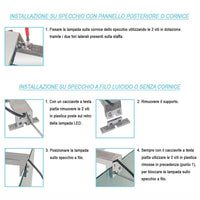 Lampada LED per specchio 75 cm luce naturale e doppia installazione