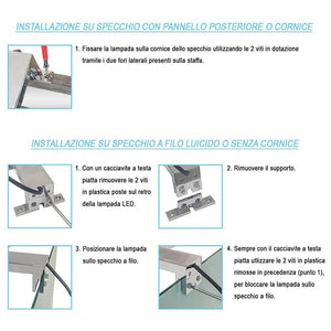 Lampada LED per specchio 75 cm luce naturale e doppia installazione