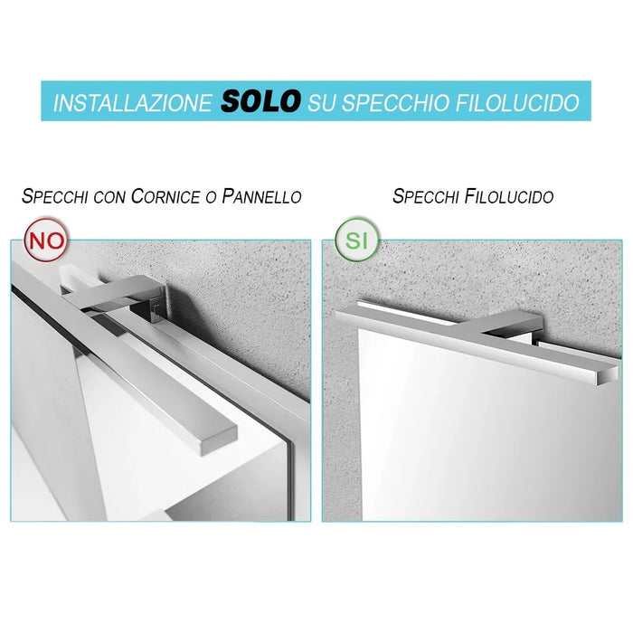 Lampada LED per specchio con luce naturale e trasformatore incluso