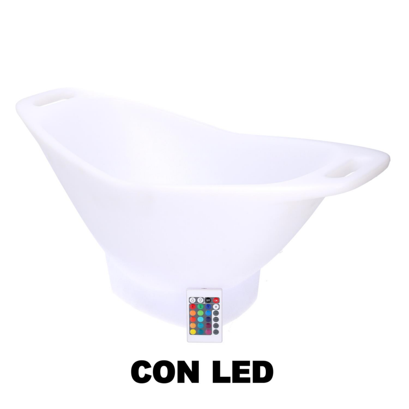 Lampada led plastica ricaricabile con portabottiglie multicolor ovale cm 64x30h28