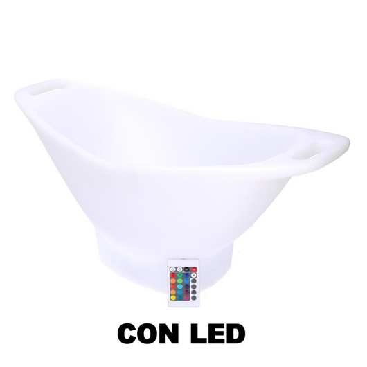 Lampada led plastica ricaricabile con portabottiglie multicolor ovale cm 64x30h28