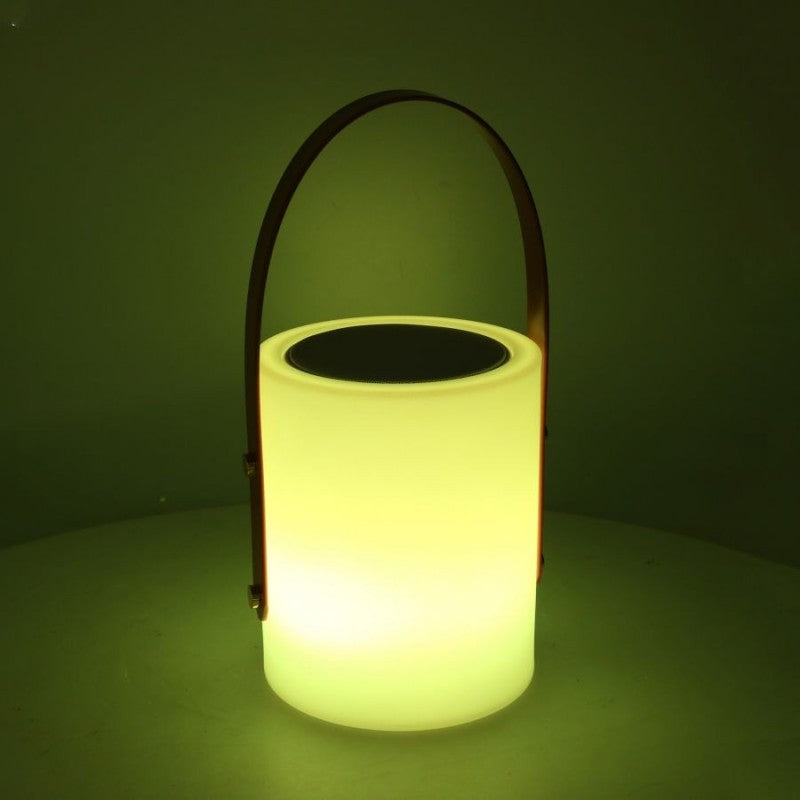 Lampada led plastica ricaricabile multicolor musica tondo cmø16h20