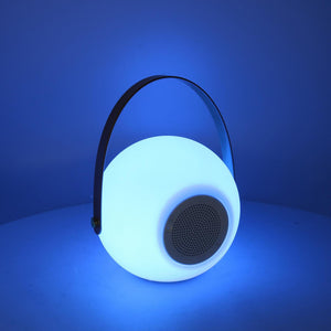 Lampada led plastica ricaricabile multicolor musica tondo cm ø20h20