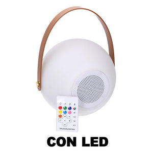Lampada led plastica ricaricabile multicolor musica tondo cm ø20h20