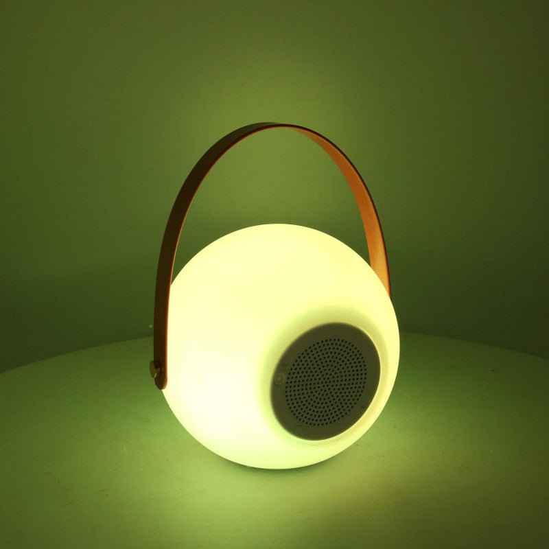 Lampada led plastica ricaricabile multicolor musica tondo cm ø20h20