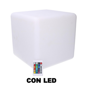 Lampada led plastica ricaricabile multicolor quadro cm 30x30h30