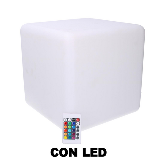 Lampada led plastica ricaricabile multicolor quadro cm 30x30h30