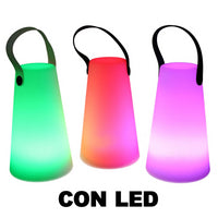 Lampada led plastica ricaricabile multicolor tondo cmø12h20