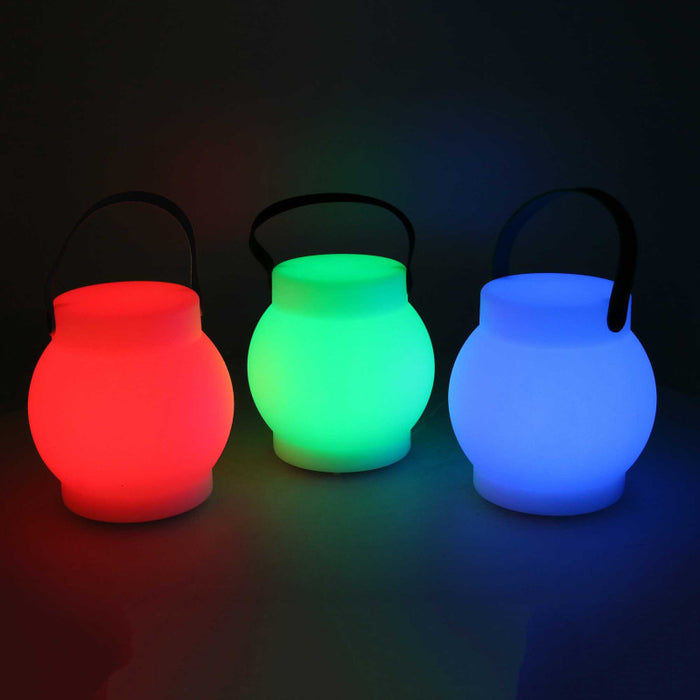 Lampada led plastica ricaricabile multicolor tondo cm ø15h15