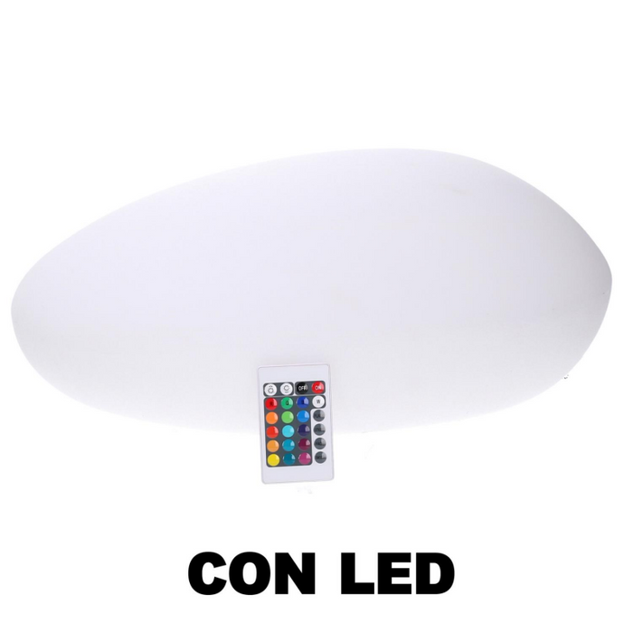 Lampada led plastica ricaricabile sassomulticolor cm 40x30h15