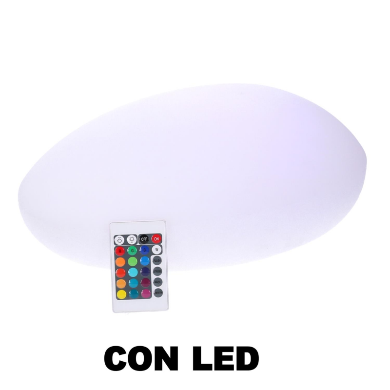 Lampada led plastica ricaricabile sassomulticolor cm 51x37h20