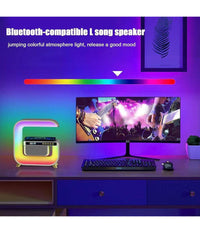 Lampada Led Rgb Con Ricarica Wir Induzione Speacker Cassa A Forma Di G Quadrata         
