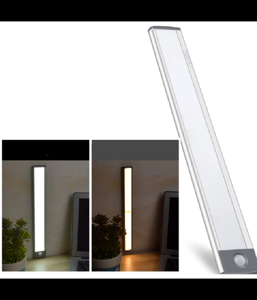 Lampada Led Ricaricabile Armadio 3w Usb Sensore Movimento Crepuscolare         