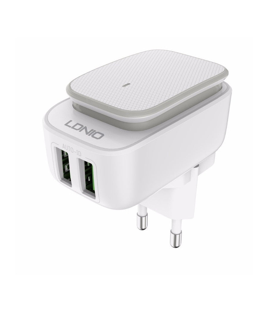 Lampada Led Touch Con Caricabatterie 2 Porte Usb Da Viaggio Per Android Samsung         